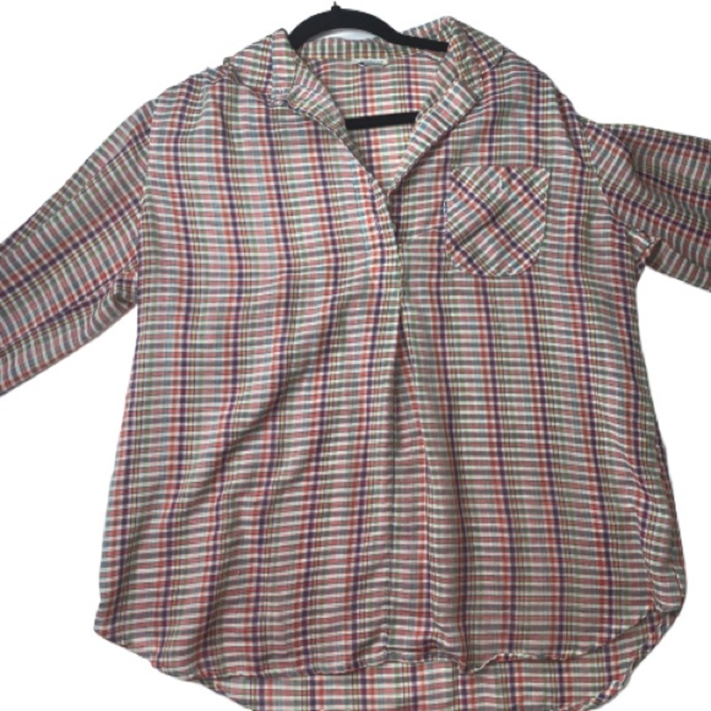 Vintage Shirt Plus Size Levi’s Henley Cotton Shirt Plaid 16w VTG